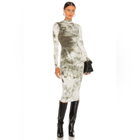 Lovers + Friends Ivanna Midi Dress - Green Tie Dye - Size Small - Picture 2 of 15